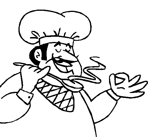 Dibujo de Chef degustando para Colorear