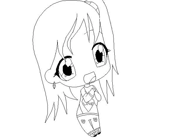 Dibujo de Chica Chibi para Colorear - Dibujos.net