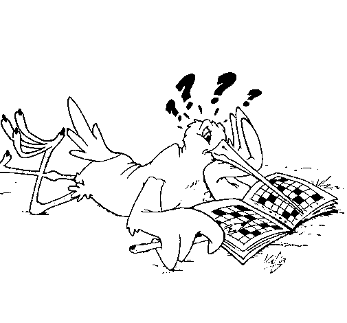 Dibujo de Cigüeña con pasatiempos para Colorear