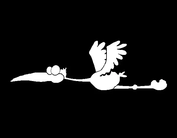 Dibujo de Cigüeña volando para Colorear