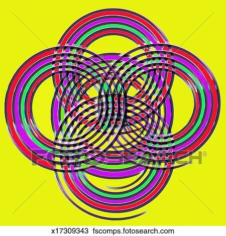 Dibujo - círculos traslapados, creativo, diseño abstracto ...