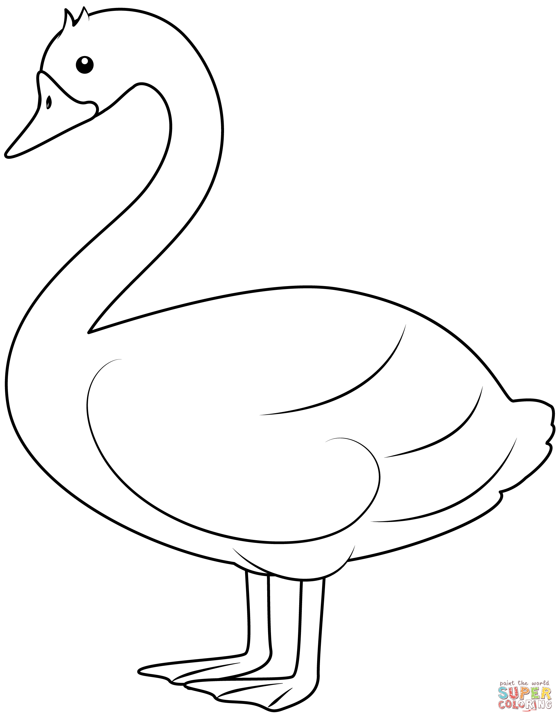 Dibujo de Cisne para colorear | Dibujos para colorear imprimir gratis