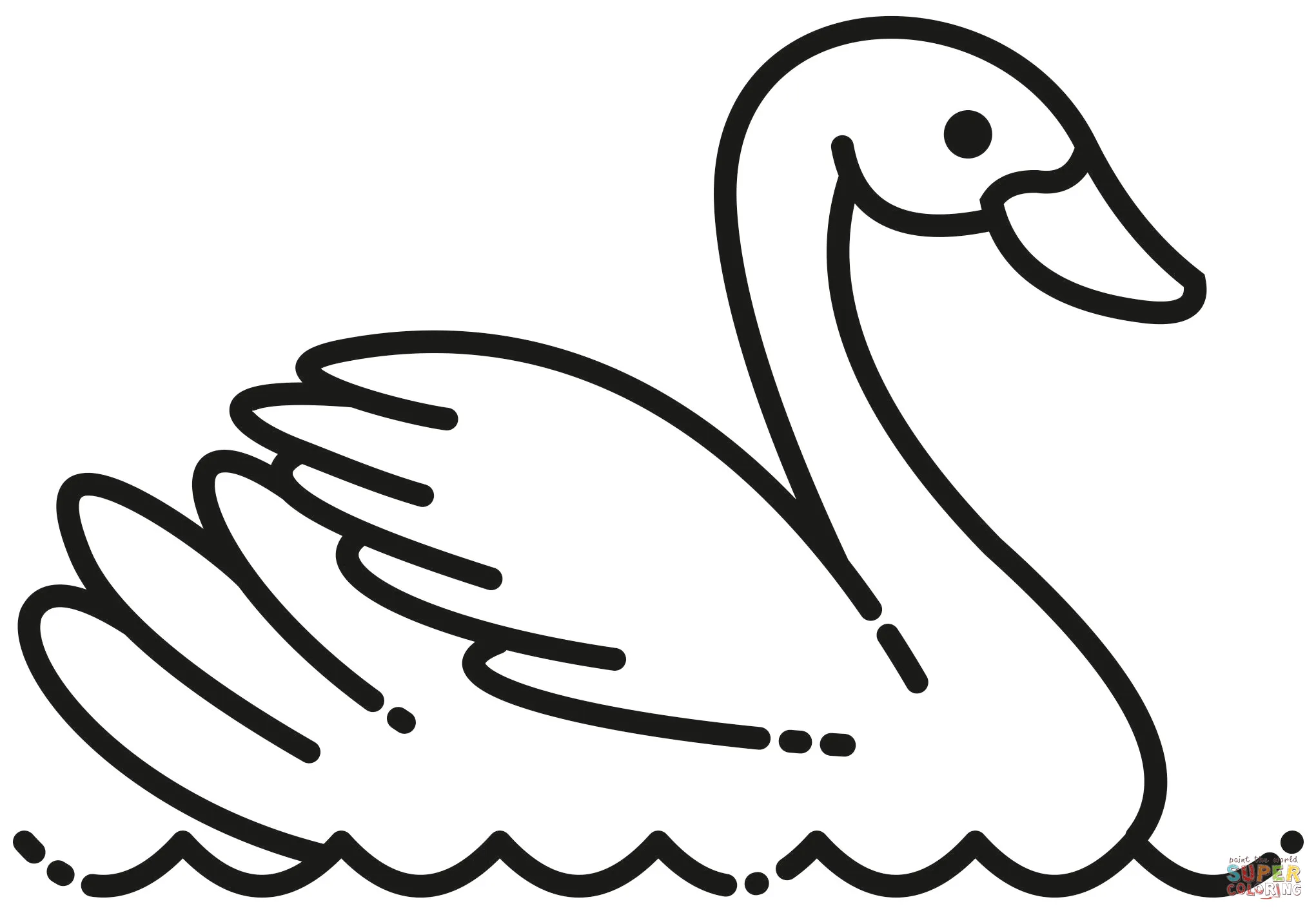 Dibujo de Cisne para colorear | Dibujos para colorear imprimir gratis