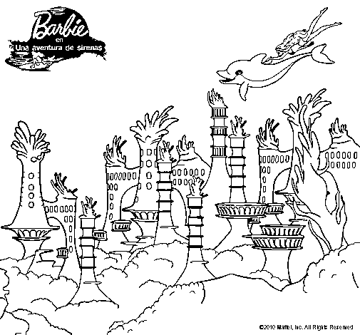 Dibujo de La ciudad de las sirenas para Colorear - Dibujos.net