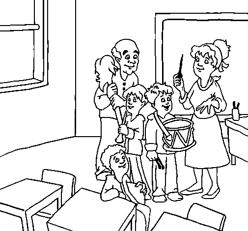 Dibujo de Clase de música para Colorear