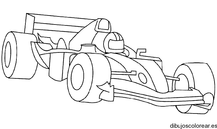 Dibujo de un coche de carreras en la pista | Dibujos para Colorear