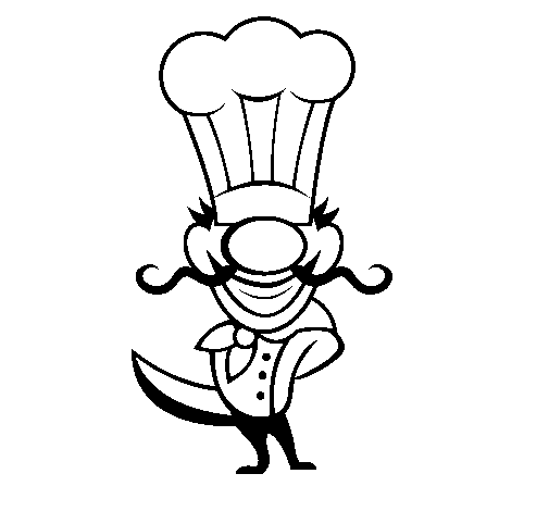 Dibujo de Cocinero IV para Colorear - Dibujos.net