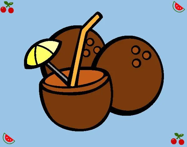 Dibujo de coctel de coco pintado por Yuerina en Dibujos.net el día ...