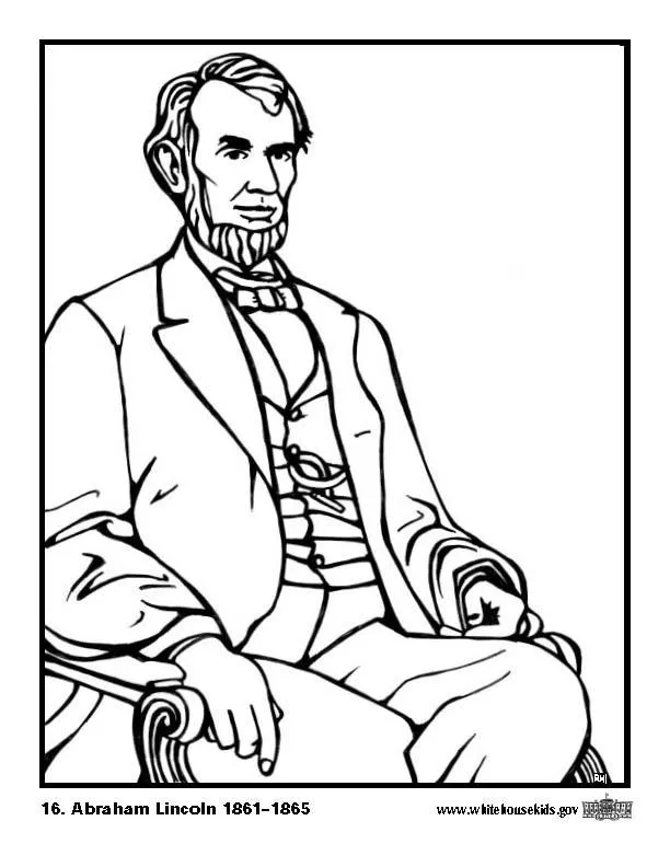 Dibujo para colorear 16 Abraham Lincoln - Dibujos Para Imprimir Gratis -  Img 12569