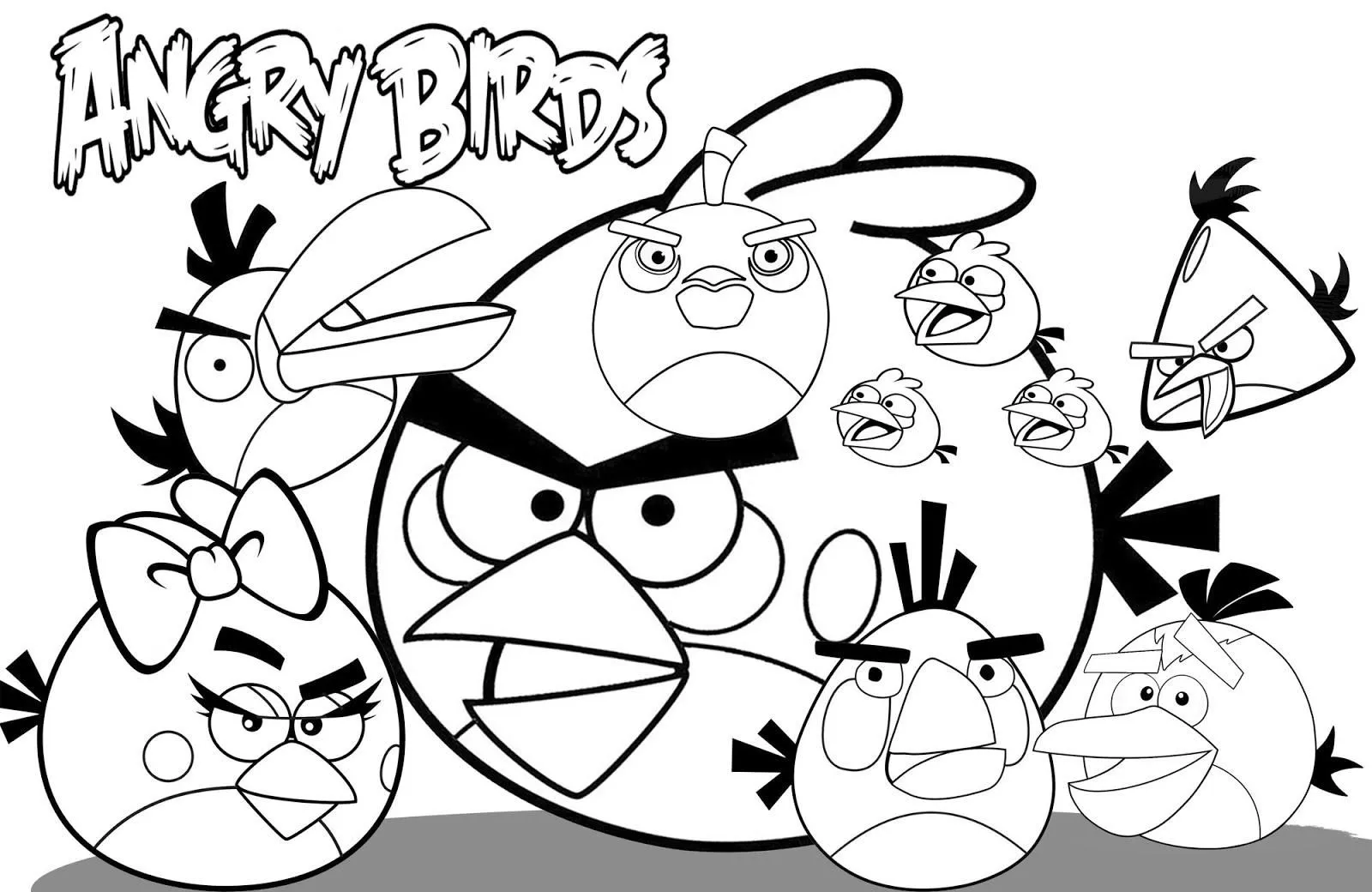 Dibujo para colorear de Angry Birds: La familia reunida - Juegos ...