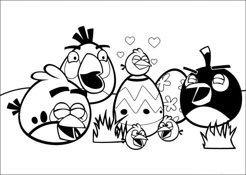 Dibujo para colorear de Angry Birds Seasons: Los Angry Birds se lo ...