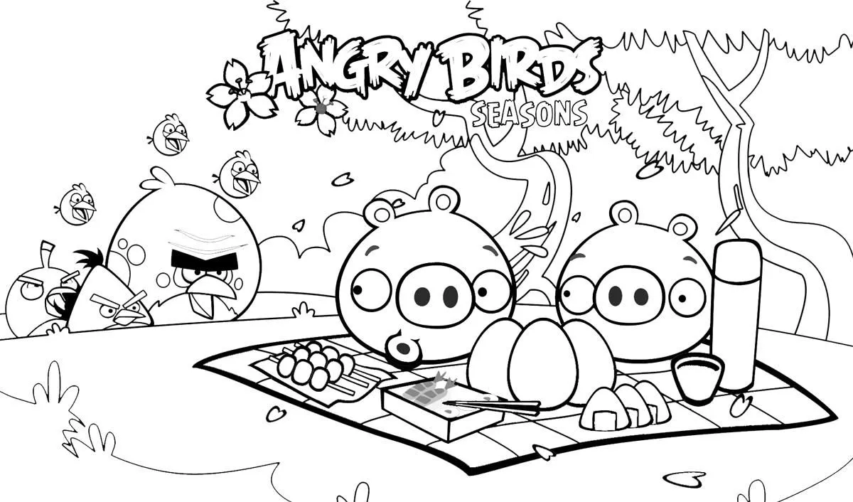 Dibujo para colorear de Angry Birds Seasons: Pillan a los Bad ...