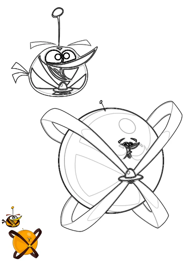 Dibujo para colorear de Angry Birds Space : Orange Bird - Juegos ...