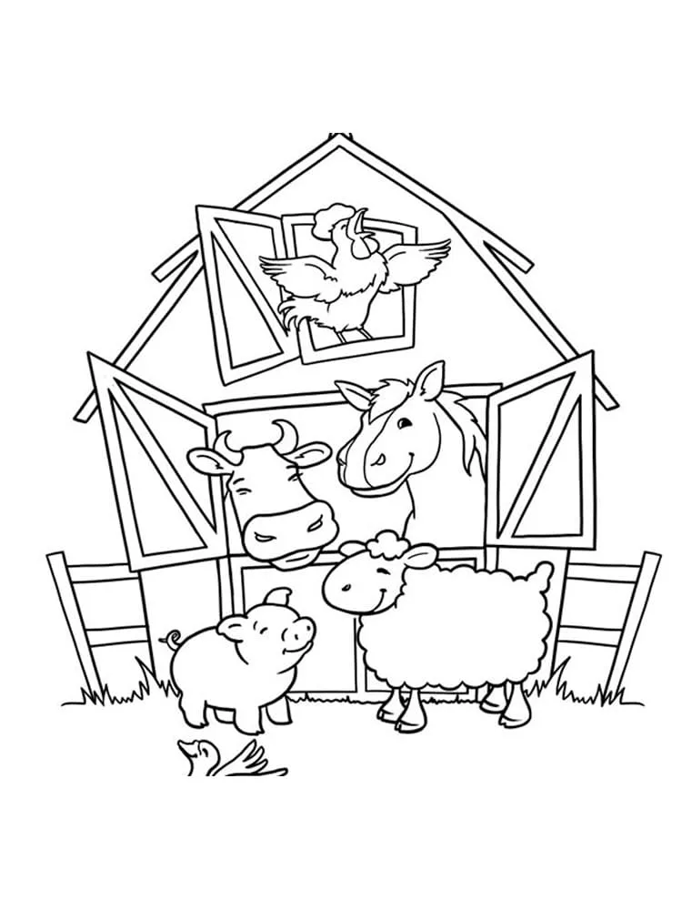 Dibujo para colorear 07 de animales de granja