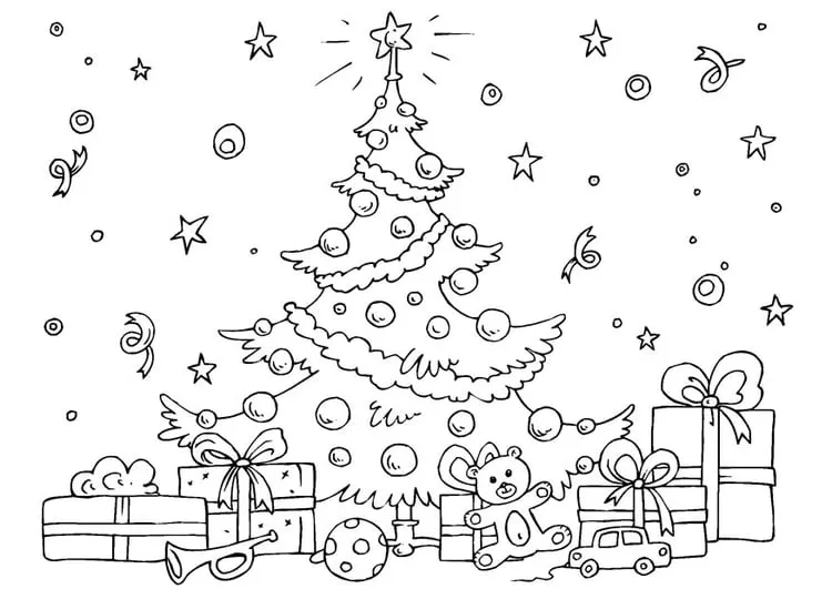 Dibujo para colorear árbol de Navidad - Img 23061