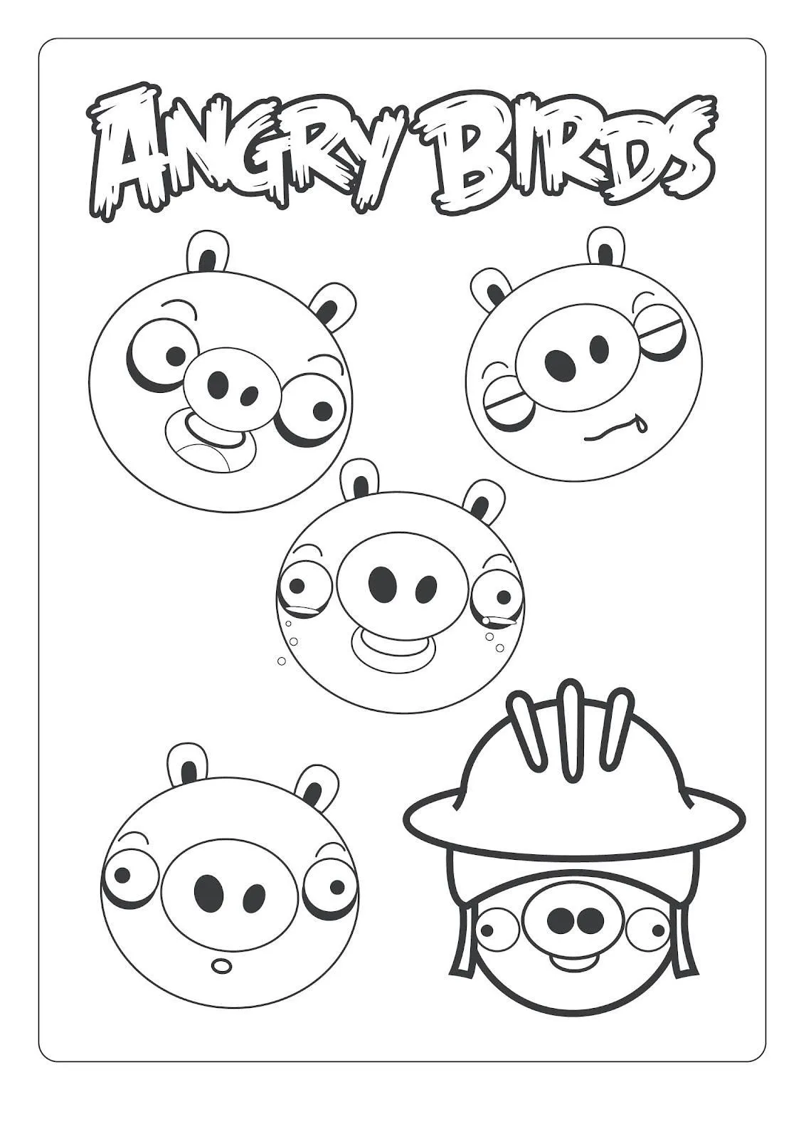 Dibujo para colorear de Bad Piggies: Cerdos poniendo caritas ...