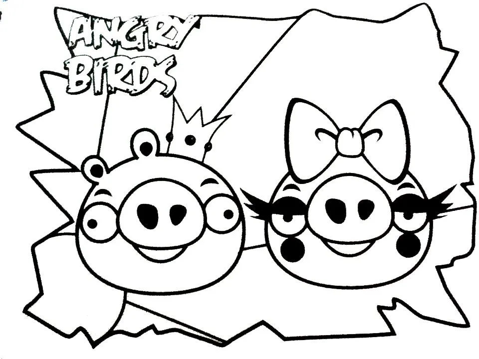 Dibujo para colorear de Bad Piggies: King Pig y su novia - Juegos ...