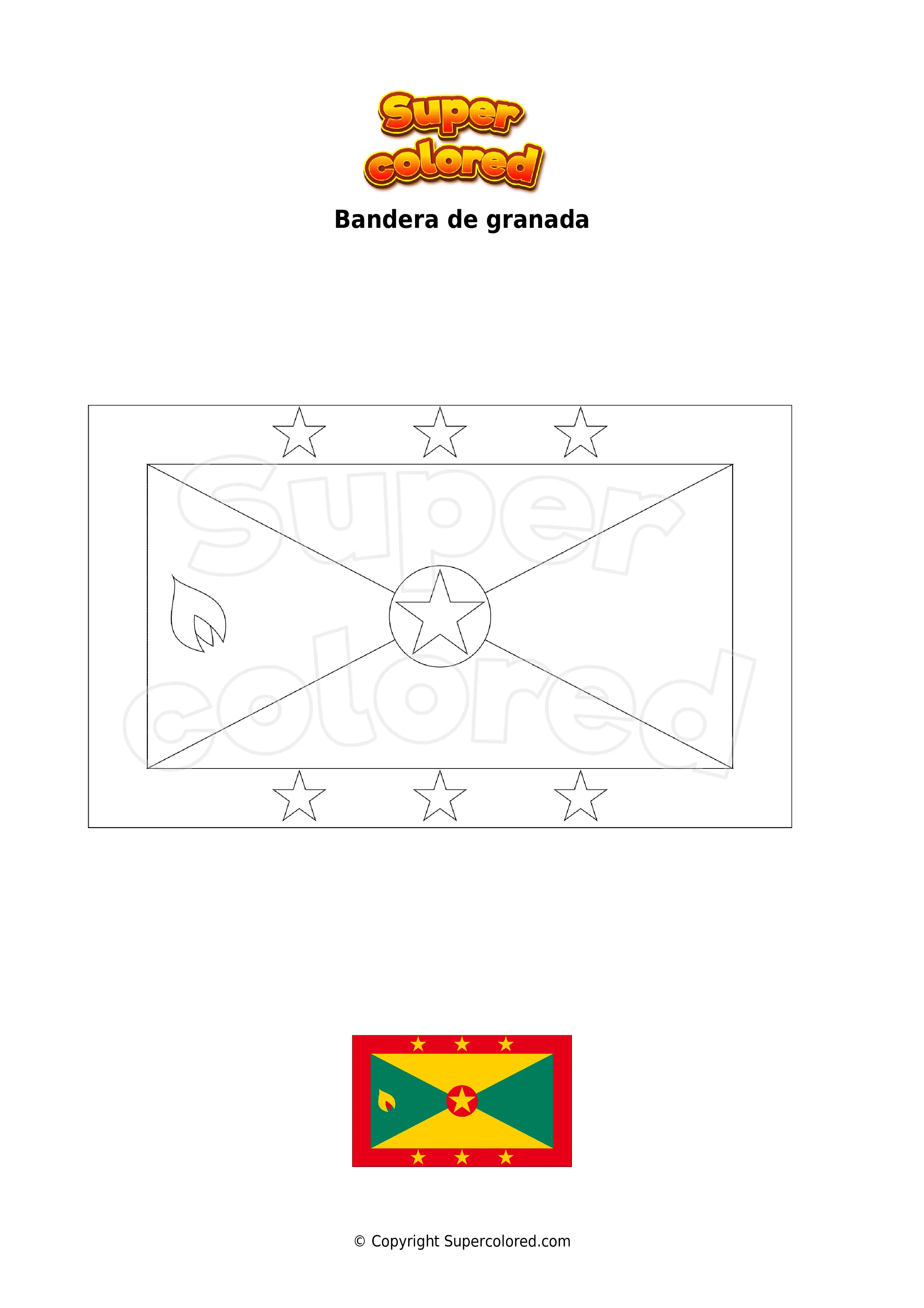 Dibujo para colorear Bandera de panamá - Supercolored.com