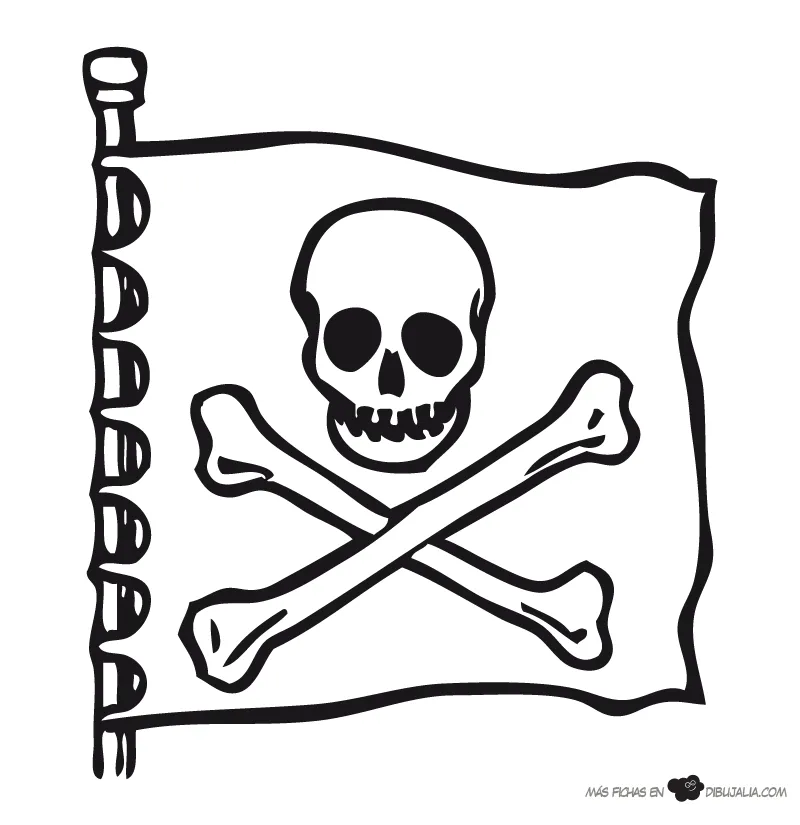 Dibujo Para Colorear Bandera De Pirata