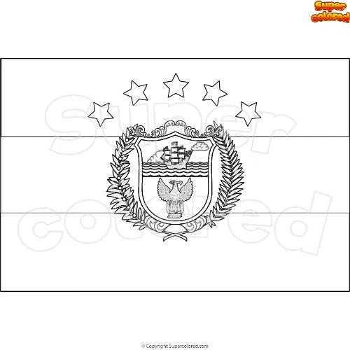 Dibujo para colorear Bandera de la Provincia de Colón Panamá -  Supercolored.com