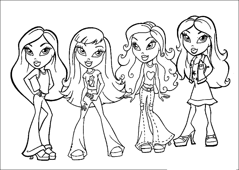 Dibujo para colorear - Barbie Bratz