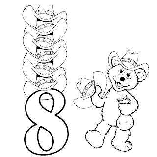 DIBUJO PARA COLOREAR DE BARRIO SESAMO-NUMERO 8 : ACTIVIDADES PARA ...