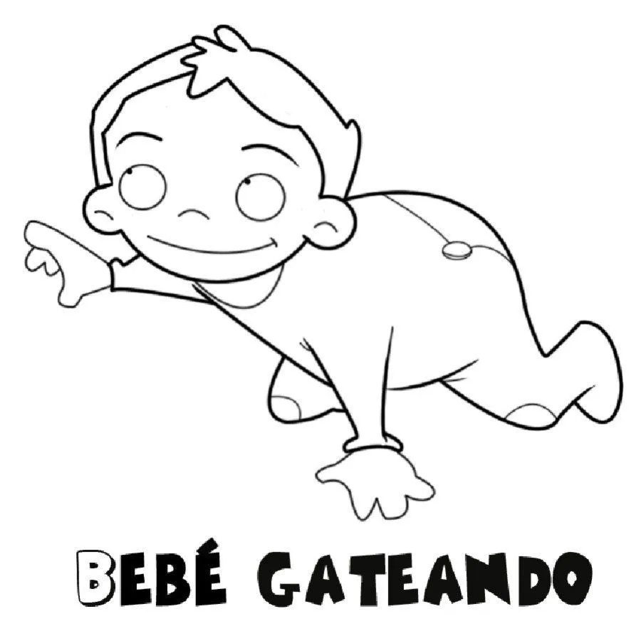 Dibujo para colorear de bebé gateando