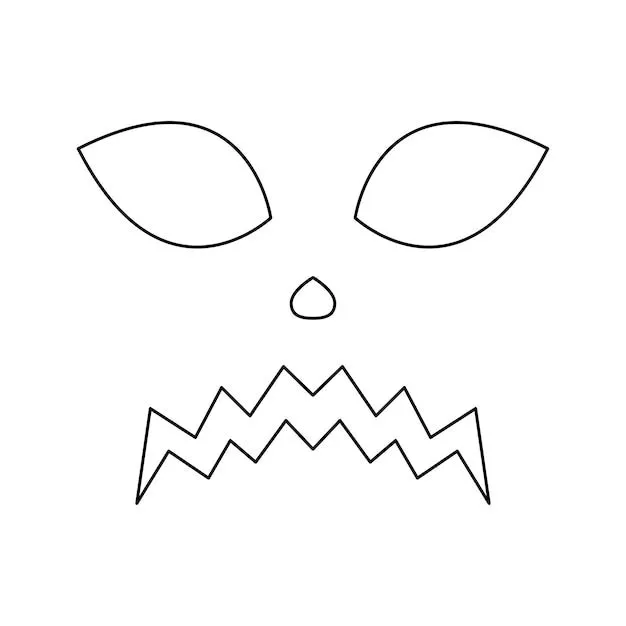 Dibujo para colorear con cara de halloween para niños | Vector Premium