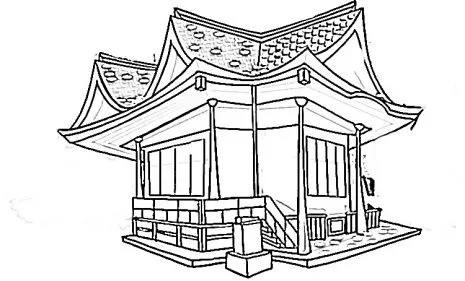 Dibujo para colorear casa china - Imagui