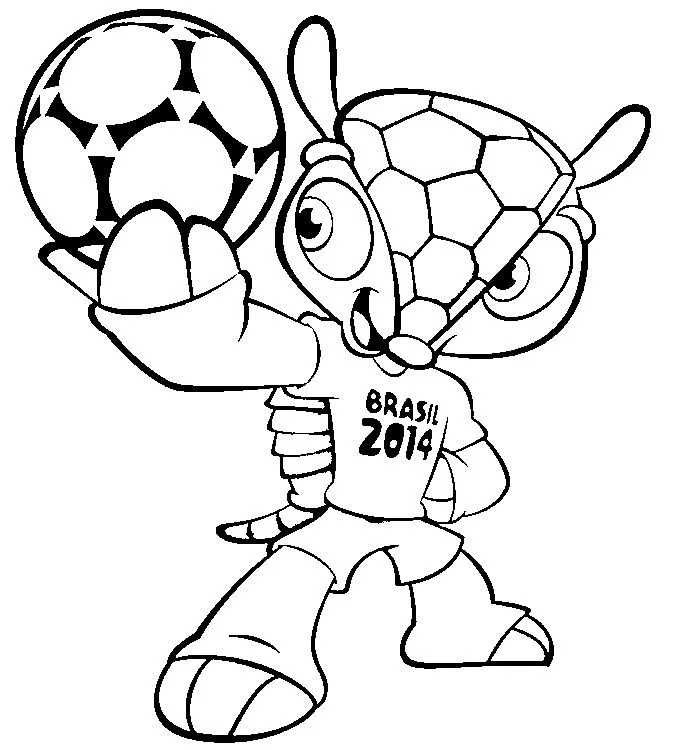 Dibujo para colorear Copa mundial de futbol 2014 : La mascota 1