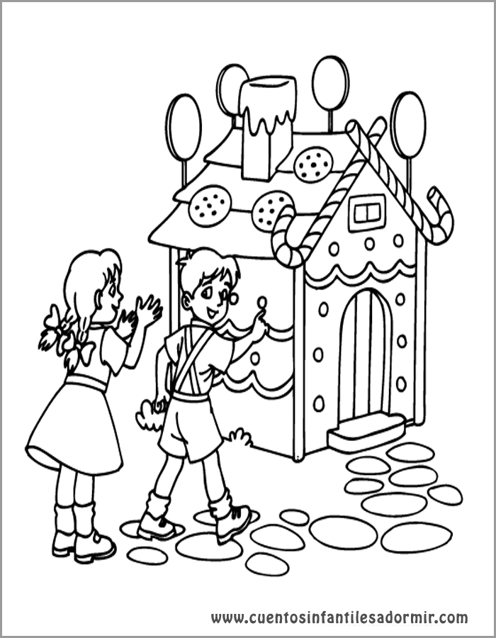 Dibujo para colorear cuentos Hansel y Gretel