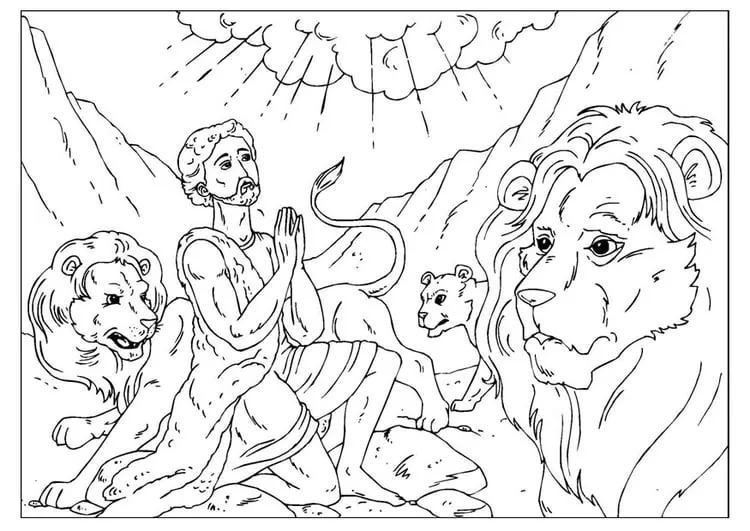 Dibujo para colorear Daniel en la fosa de los leones - Dibujos Para  Imprimir Gratis - Img 25953