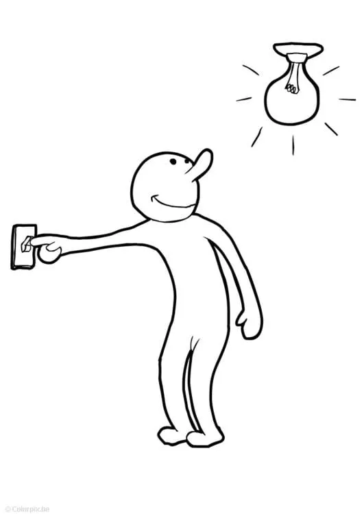Dibujo para colorear Encender la luz - Img 15077