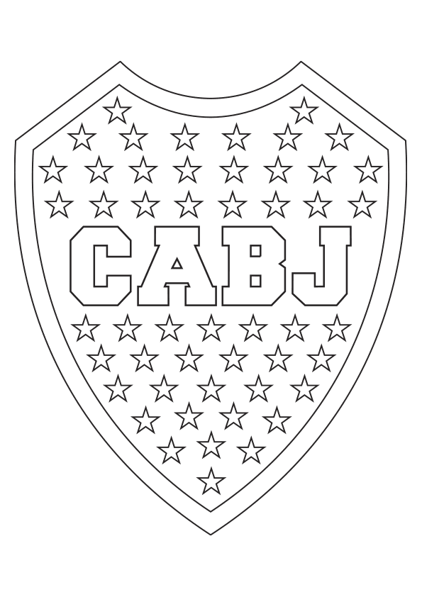 Dibujo para colorear el escudo del Club Atlético Boca Juniors