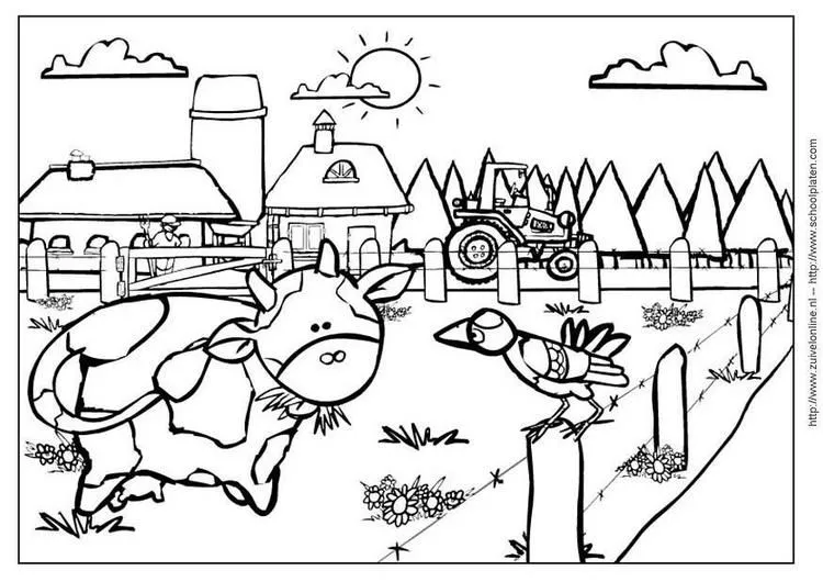 Dibujo para colorear En la Granja 01