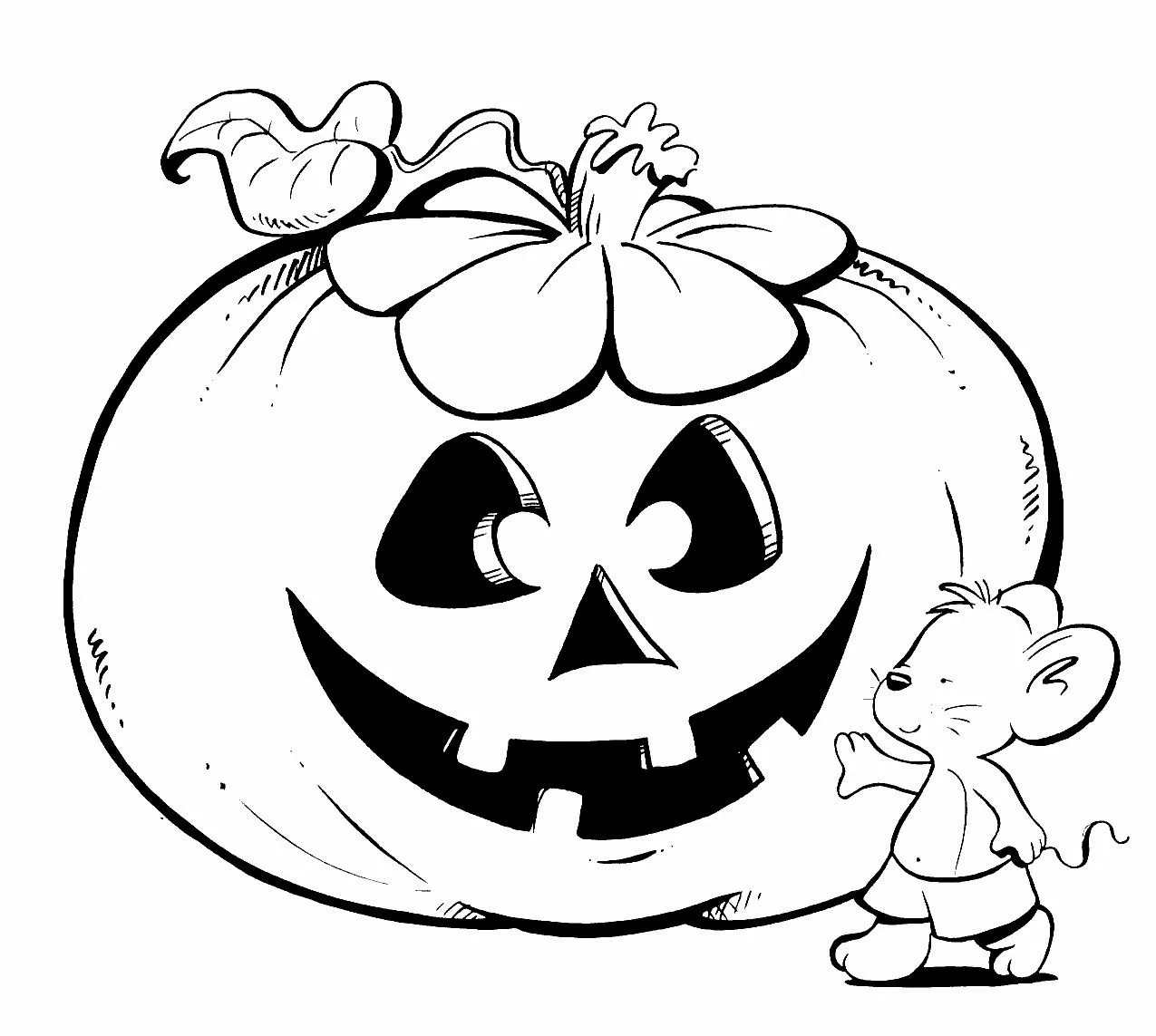 Dibujo Colorear Halloween Mickey Calabaza Gratis