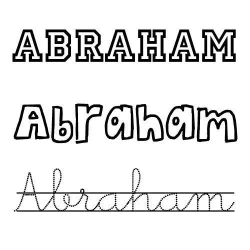 Dibujo para colorear e imprimir del nombre Abraham - Nombres del ...