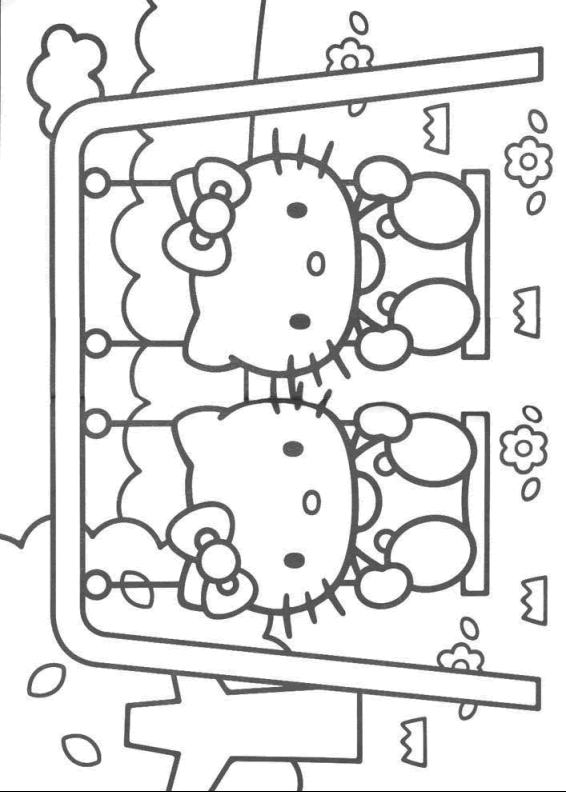 DIBUJO PARA COLOREAR INFANTIL DE LA HELLO KITTY PARQUE INFANTIL ...