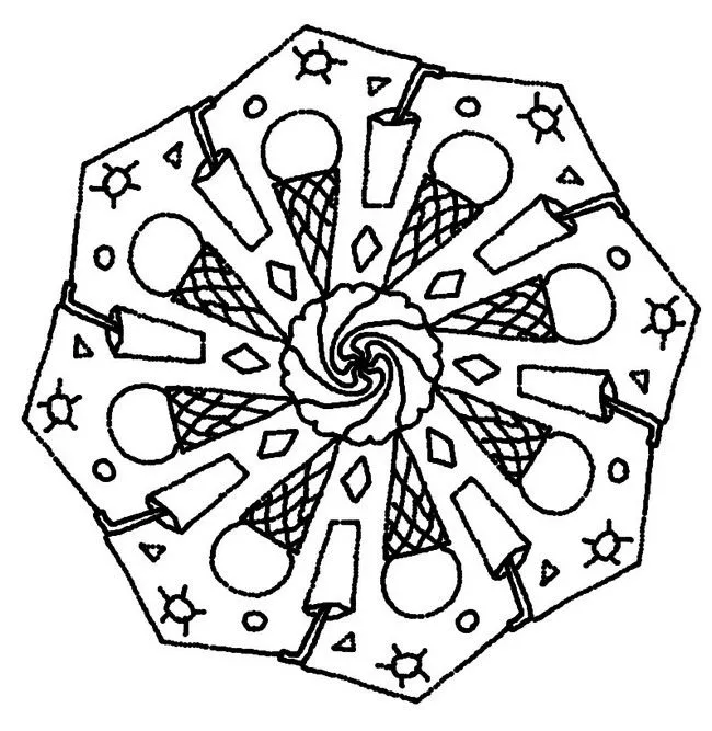Dibujo para colorear Mandalas de Verano 6