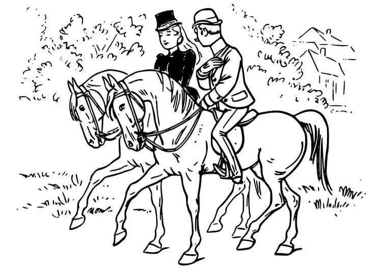 Dibujo para colorear montar a caballo - Img 18570