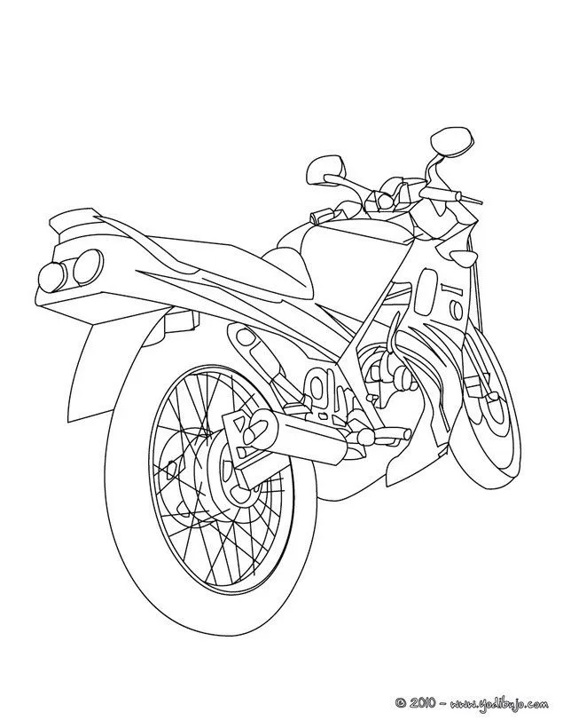 Dibujos para colorear MOTOS, Moto de Carrera para imprimir