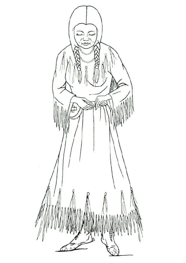 Dibujo para colorear Mujer nez perce - Dibujos Para Imprimir Gratis - Img  18251