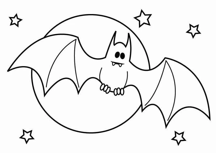 Dibujo para colorear murciélago de Halloween - Dibujos Para Imprimir Gratis  - Img 26436