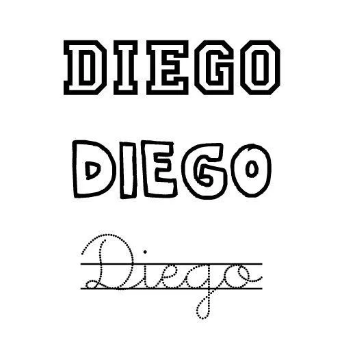 Dibujo para colorear del nombre Diego - Nombres del santo de ...