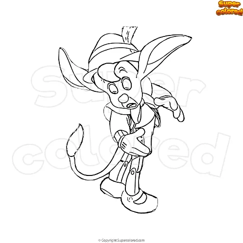 Dibujo para colorear Pinocho con orejas y cola de burro - Supercolored.com