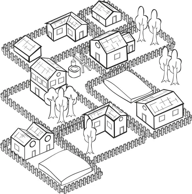 Dibujo para colorear Pueblo - Img 16191