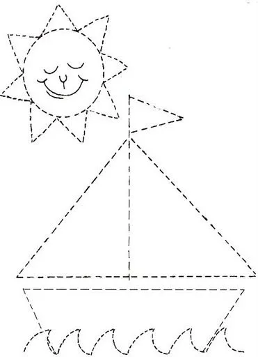 DIBUJO COLOREAR Y PUNTEAR INFANTIL PARA NIÑOS:VELERO Y SOLECITO ...