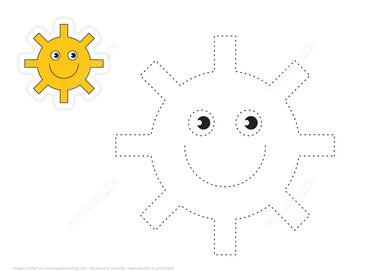 Dibujo para Colorear de Sol | Juegos de enigmas para niños