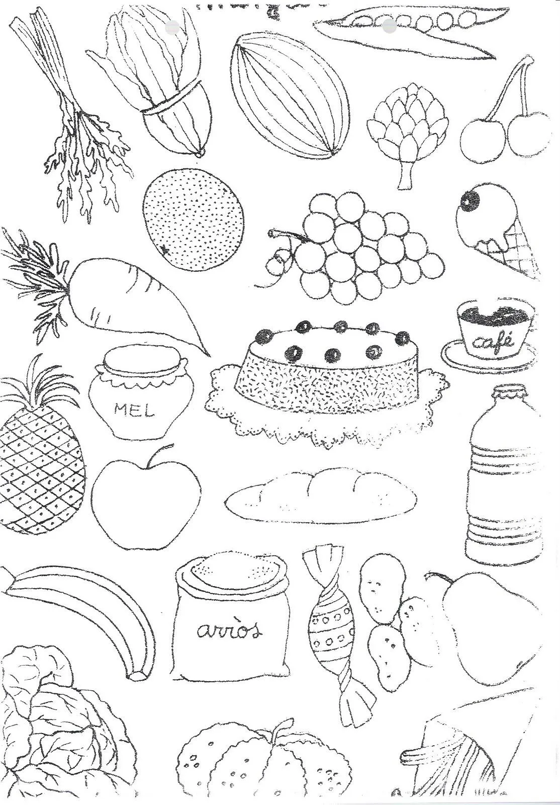 Dibujos para Colorear y Manualidades: Comida para colorear