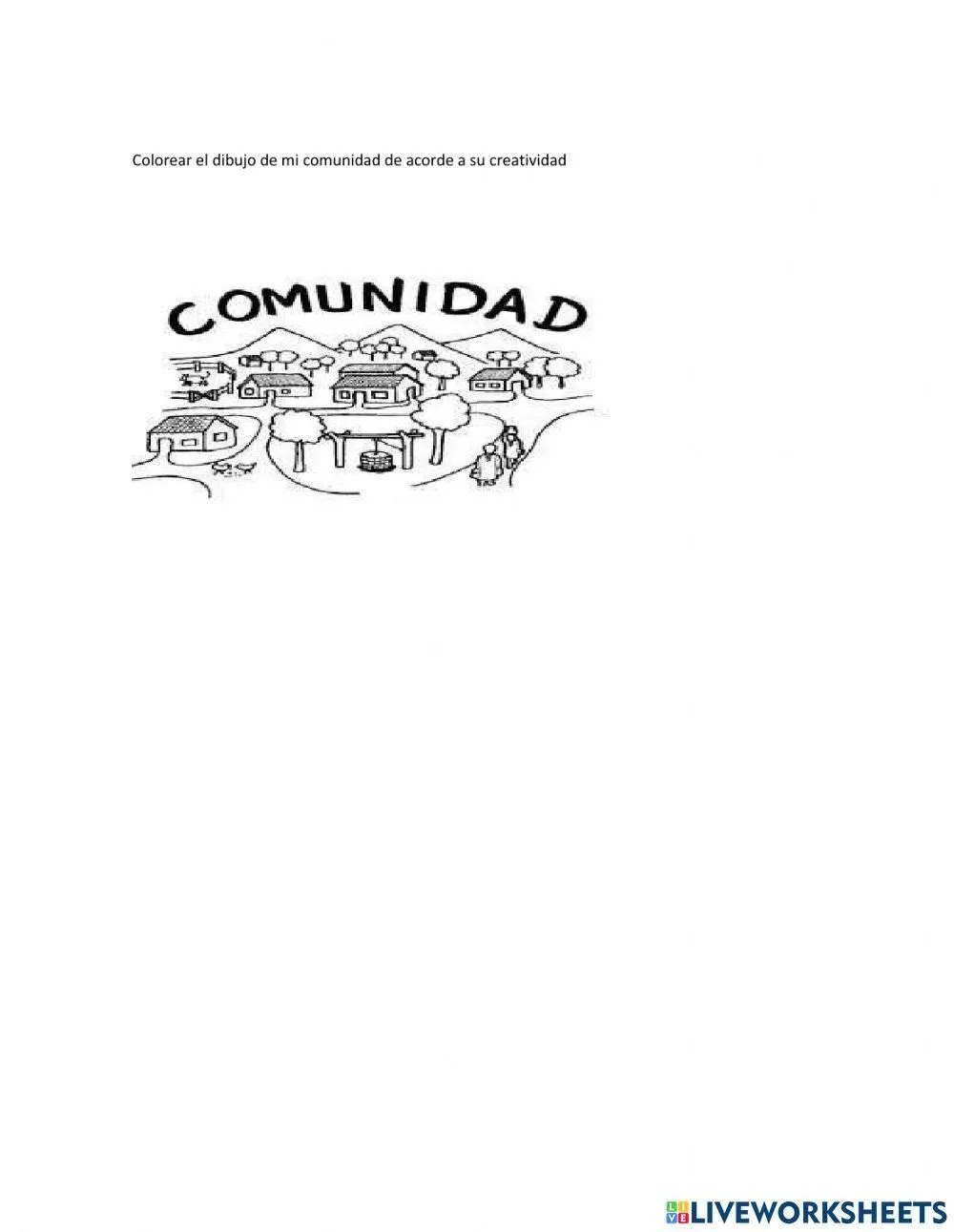 dibujo de mi comunidad para colorear online exercise for | Live Worksheets